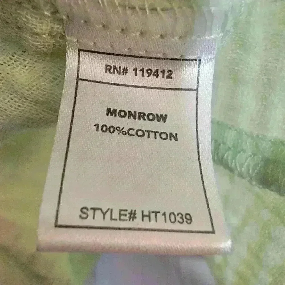 Monrow Top Womens Small Green Twist Front Button Shirt Crinkle Cotton Beach - Picture 7 of 9